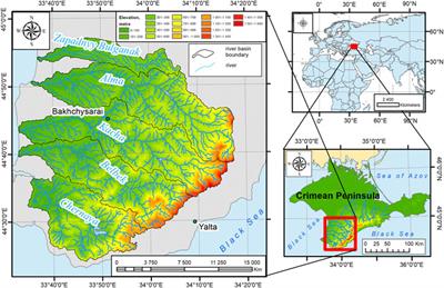 Identification of river basins within northwestern slope of Crimean Mountains using various digital elevation models (ASTER GDEM, ALOS World 3D, Copernicus DEM, and SRTM DEM)